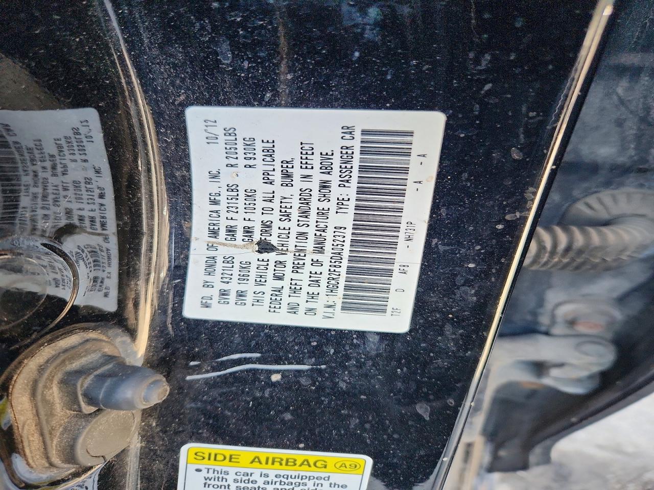 2013 HONDA ACCORD EXL photo 12
