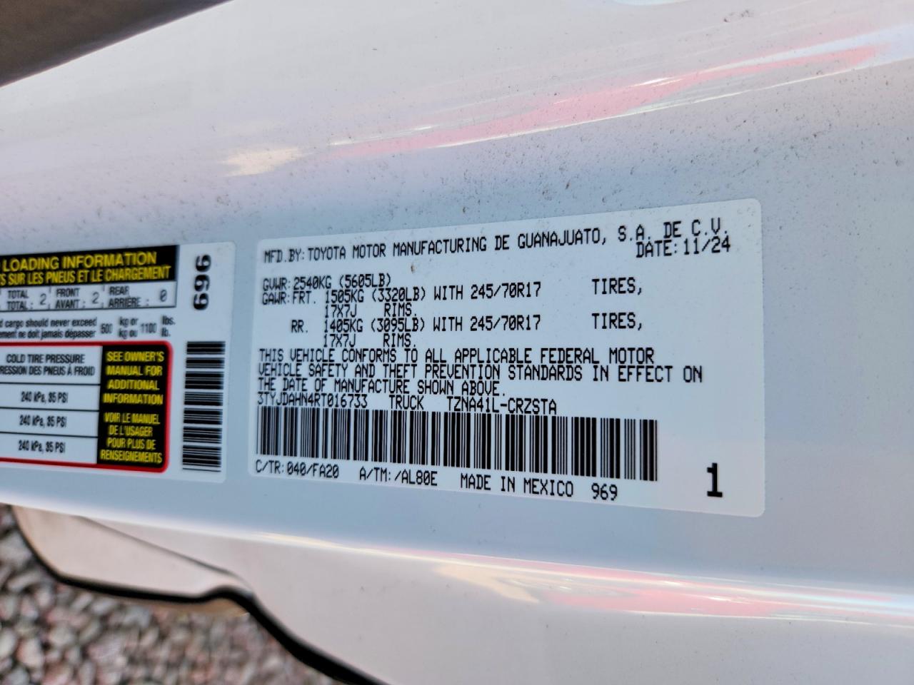 2024 TOYOTA TACOMA SR photo 12