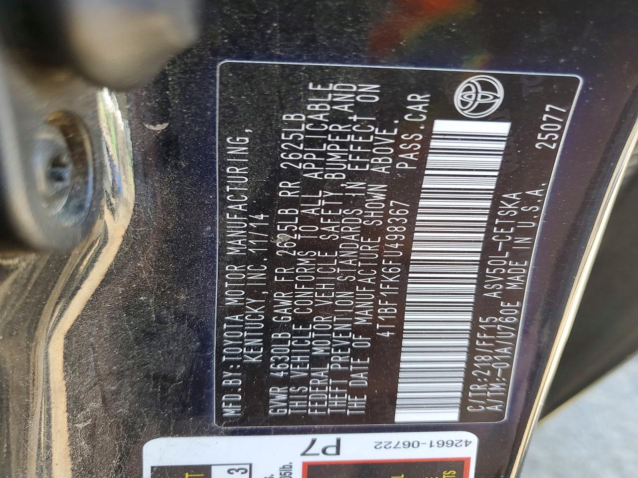 2015 TOYOTA CAMRY SE photo 25