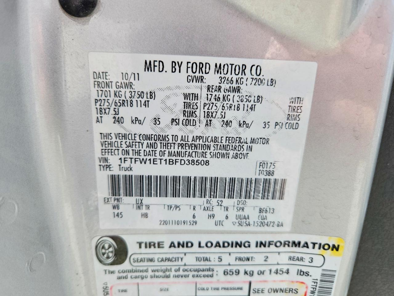 2011 FORD F150 SUPERCREW photo 12
