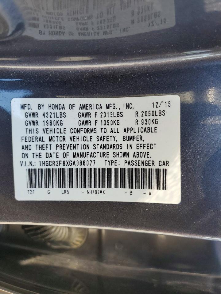 2016 HONDA ACCORD EXL photo 13