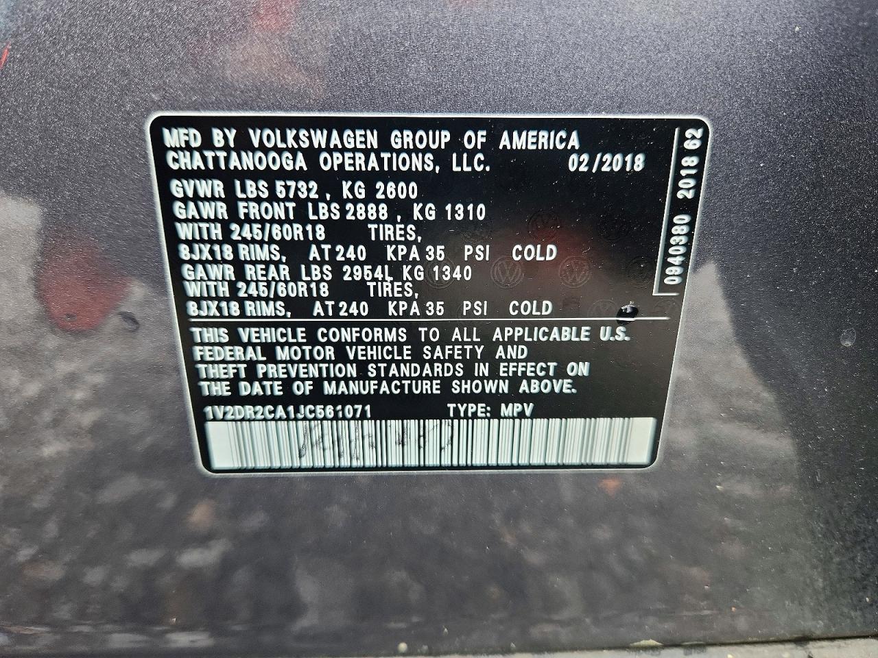 2018 VOLKSWAGEN ATLAS SE photo 25