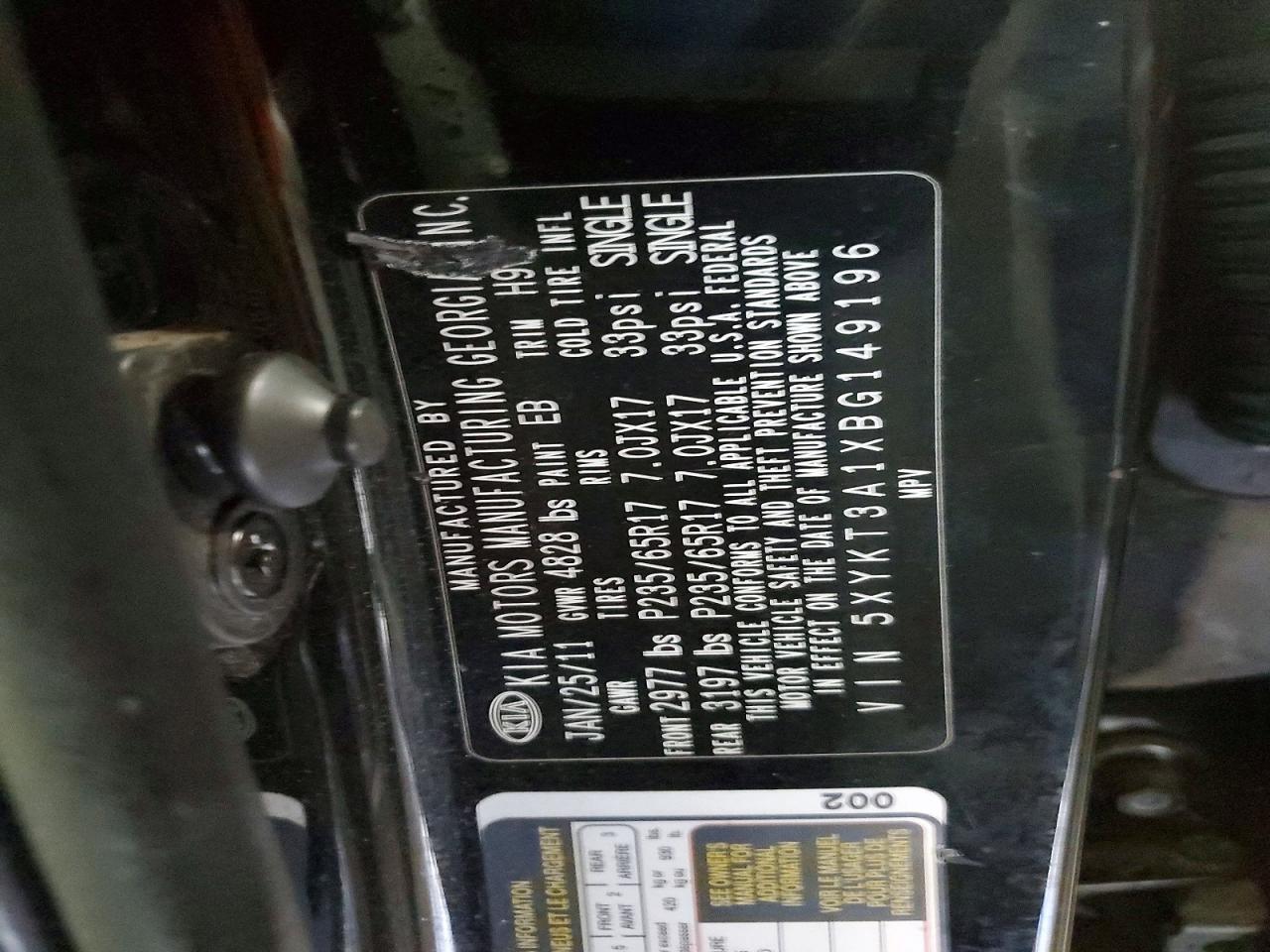 2011 KIA SORENTO LX photo 14