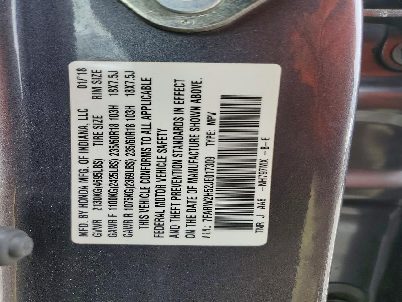 2018 HONDA CR-V EX photo 13