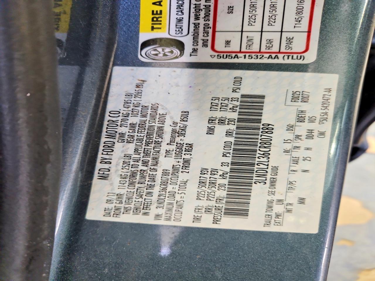2012 LINCOLN MKZ HYBRID photo 12