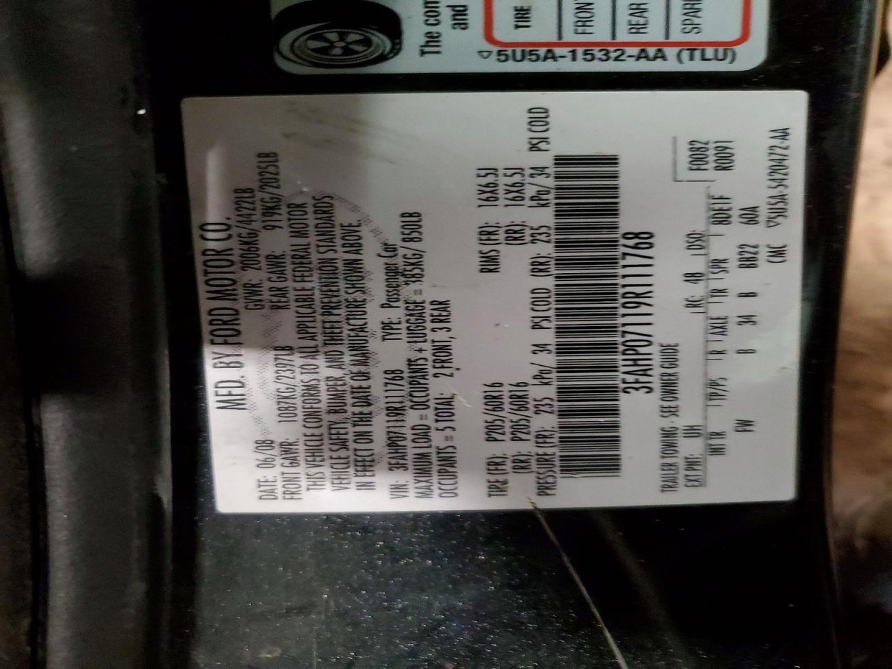 2009 FORD FUSION SE photo 25