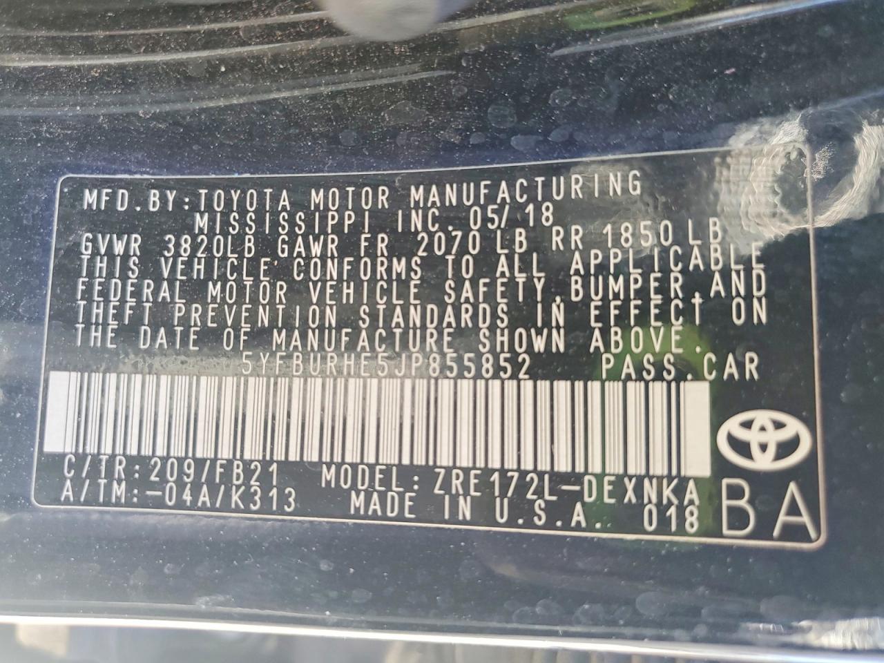 2018 TOYOTA COROLLA LE photo 25
