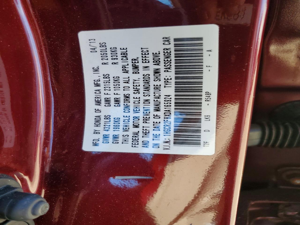 2013 HONDA ACCORD EXL photo 34