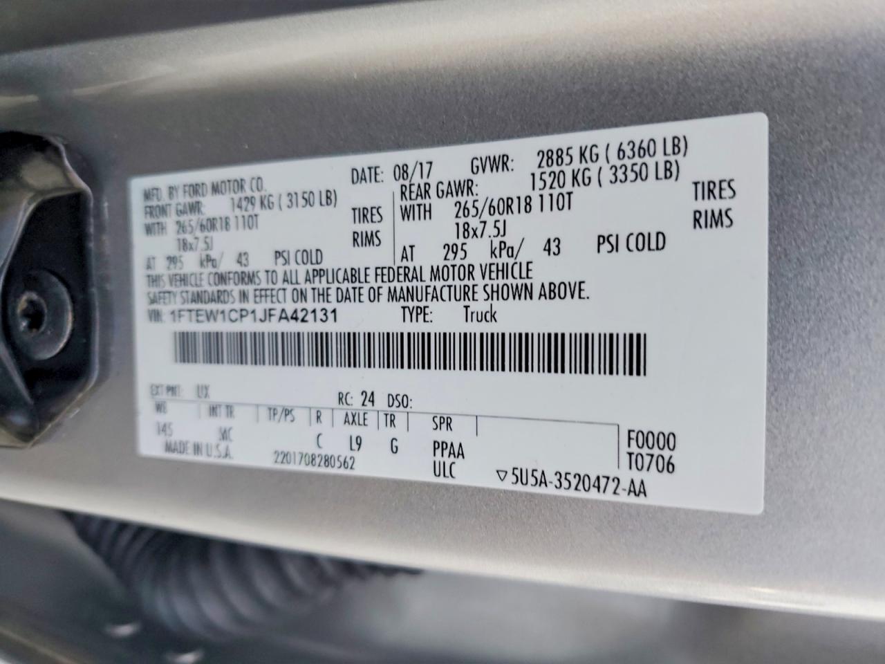 2018 FORD F150 SUPERCREW photo 37