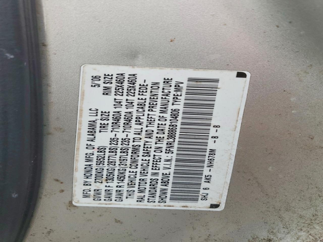2006 HONDA ODYSSEY TOURING photo 13