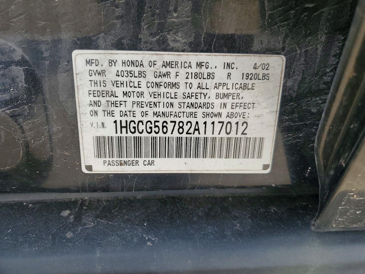 2002 HONDA ACCORD SE photo 23
