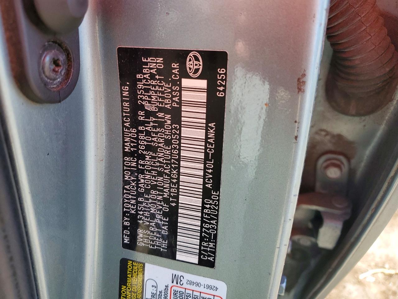 2007 TOYOTA CAMRY LE photo 37