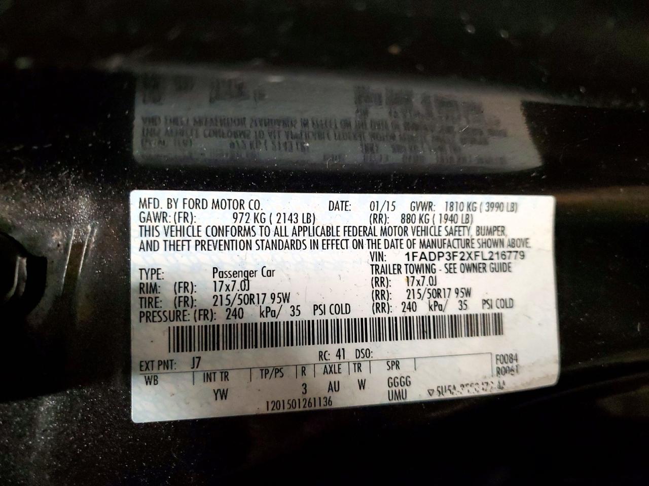 2015 FORD FOCUS SE photo 23