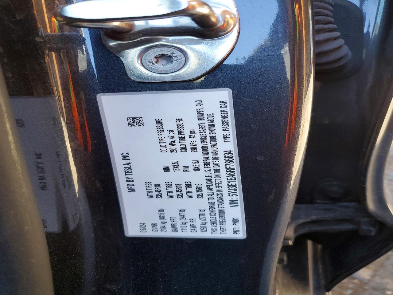 2024 TESLA MODEL 3 photo 23