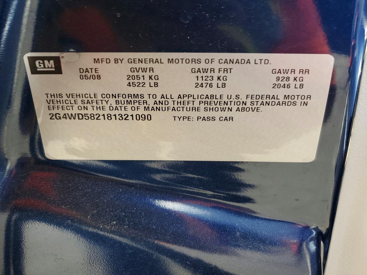 2008 BUICK LACROSSE CXL photo 13
