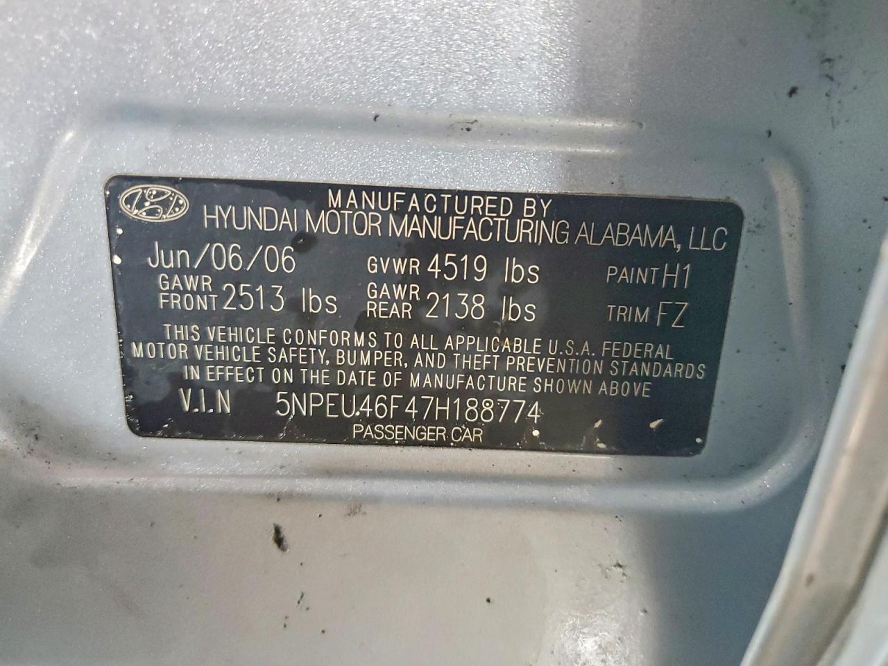 2007 HYUNDAI SONATA SE photo 23