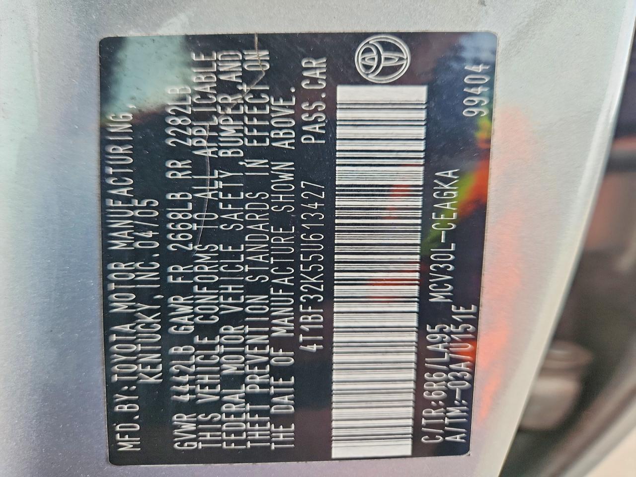2005 TOYOTA CAMRY XLE V6 photo 23