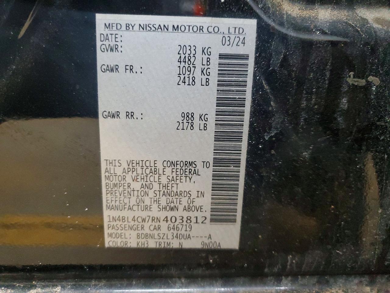 2024 NISSAN ALTIMA 2.5 SR photo 34