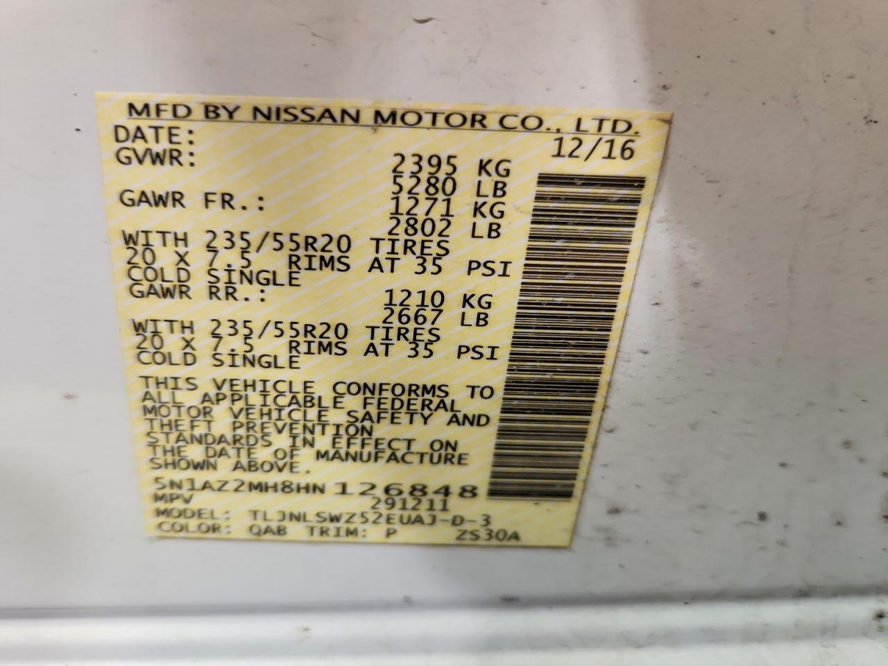 2017 NISSAN MURANO PLATINUM photo 25