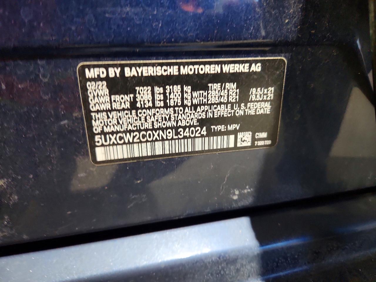 2022 BMW X7 XDRIVE40I photo 27