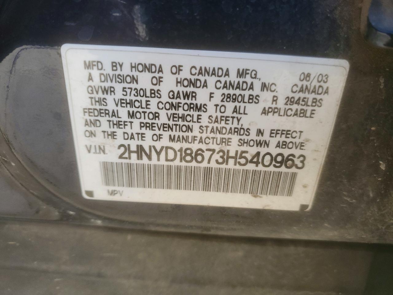2003 ACURA MDX photo 12