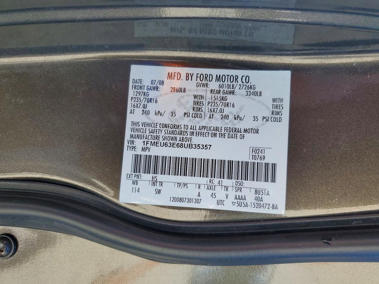 2008 FORD EXPLORER XLT photo 25