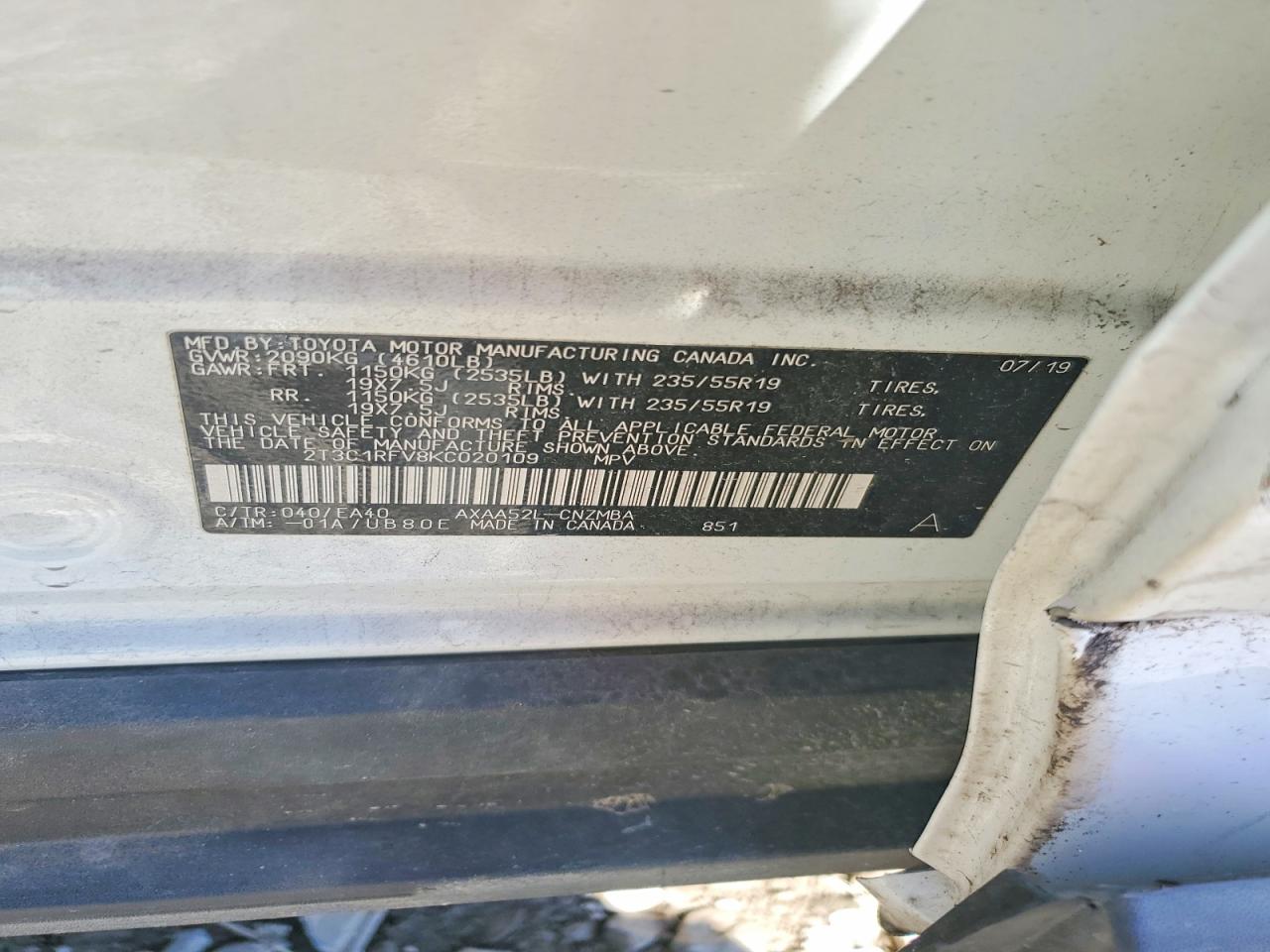 2019 TOYOTA RAV4 XLE PREMIUM photo 23