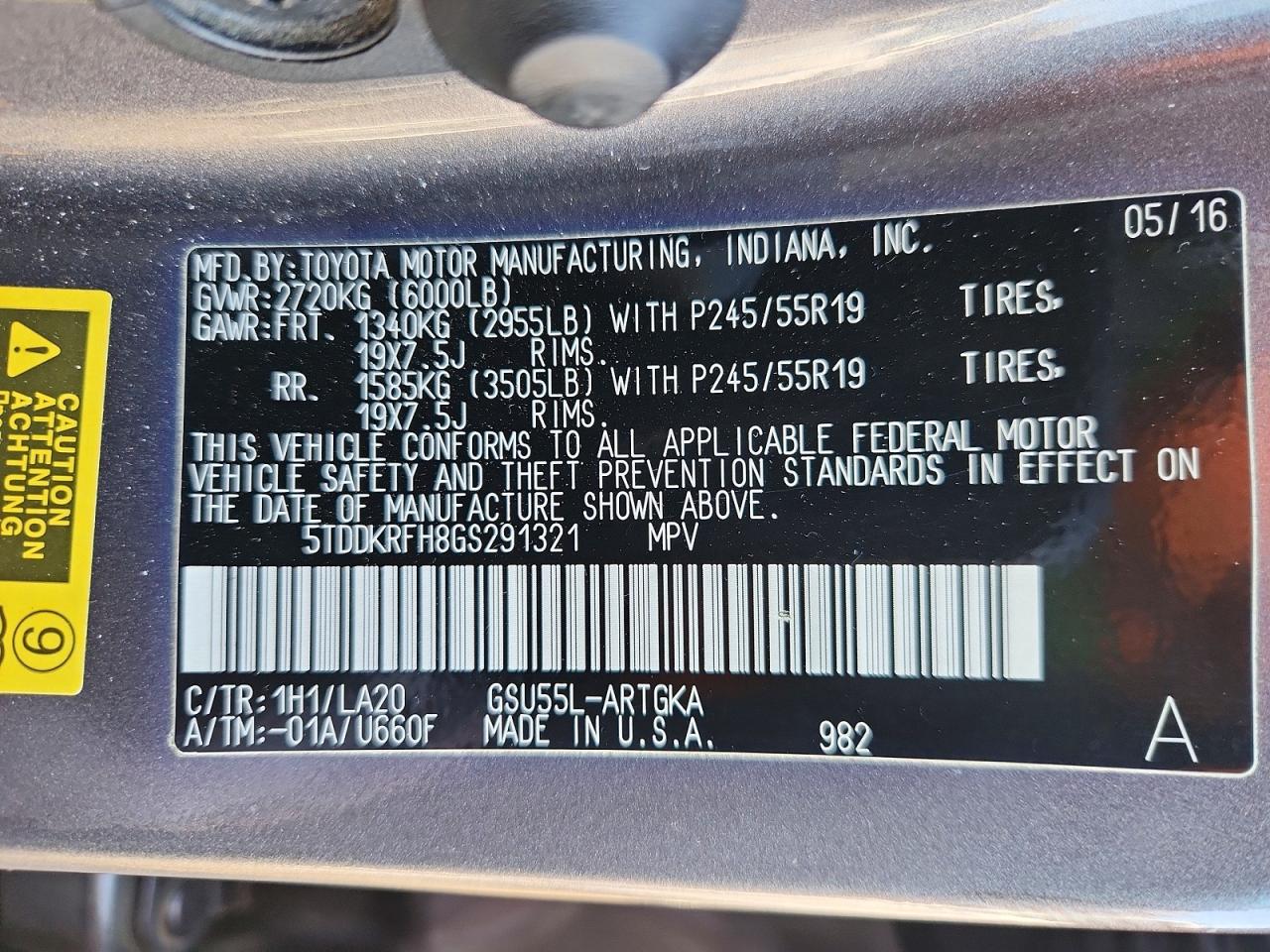 2016 TOYOTA HIGHLANDER LIMITED photo 14