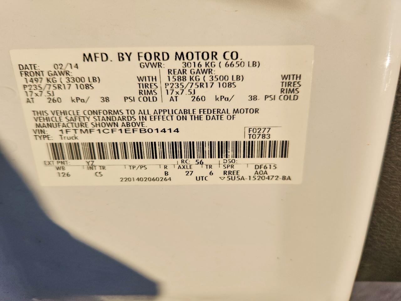2014 FORD F150 photo 12