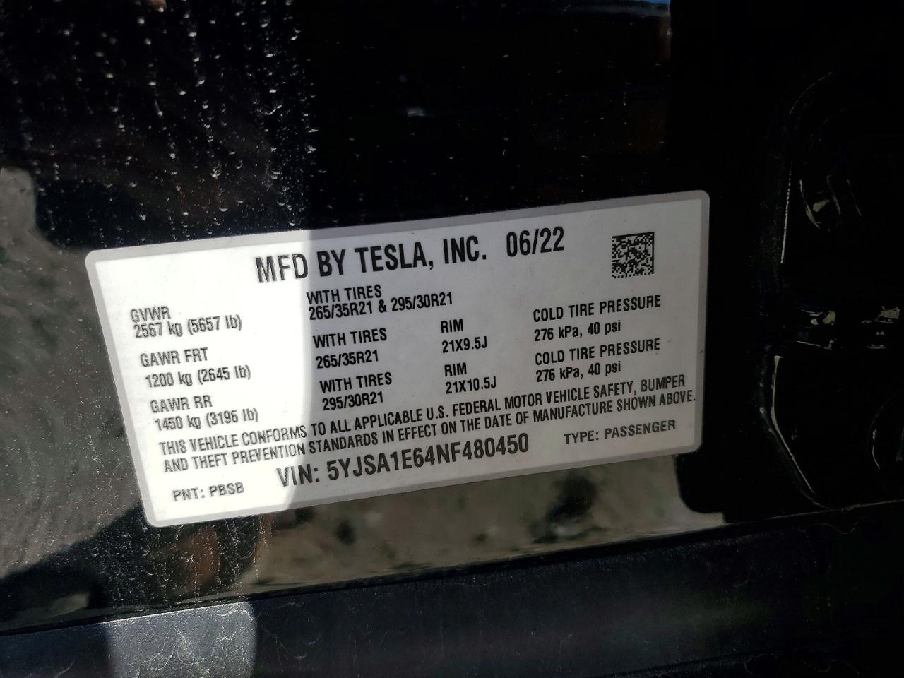 2022 TESLA MODEL S photo 34