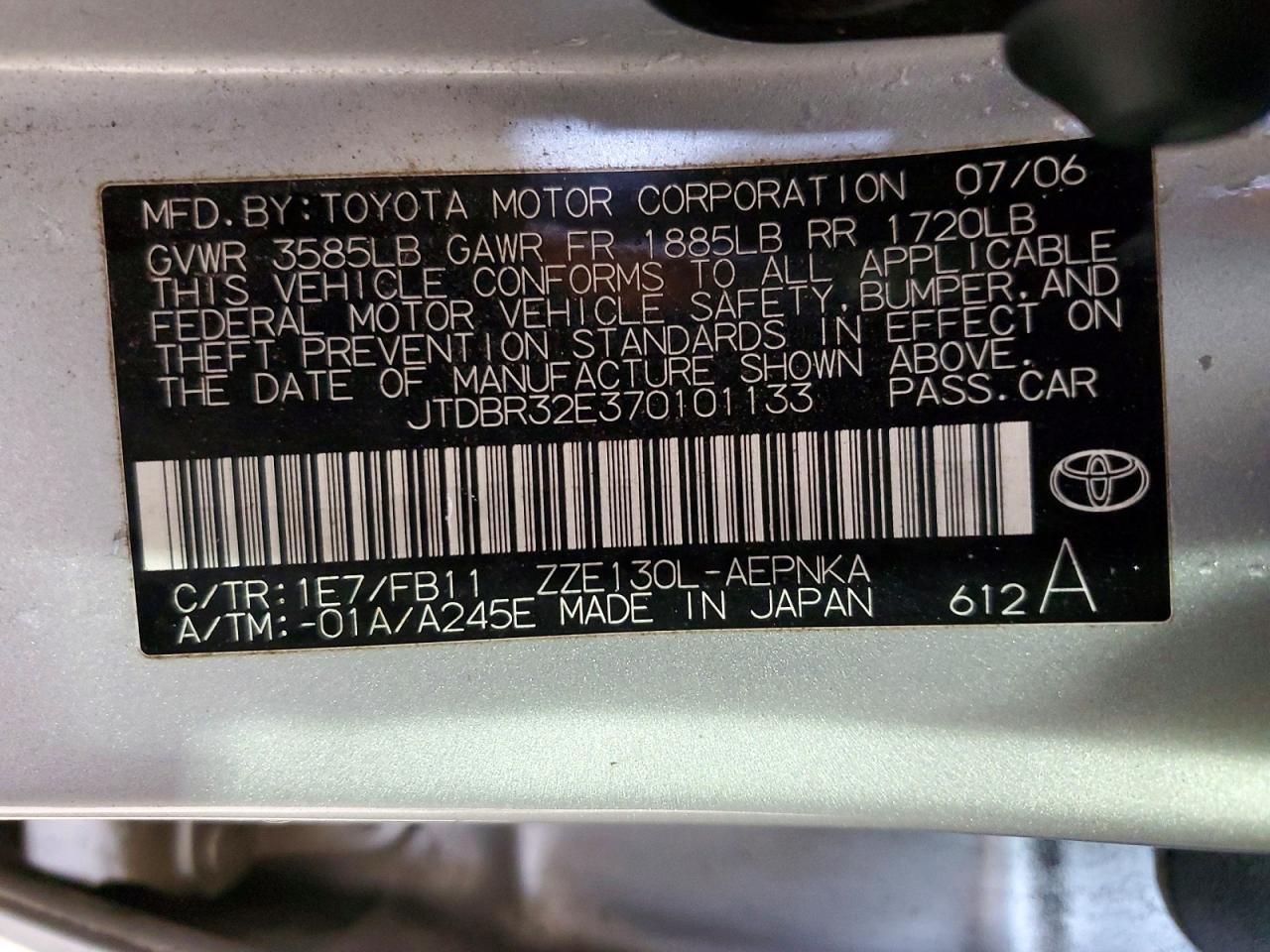 2007 TOYOTA COROLLA LE photo 37