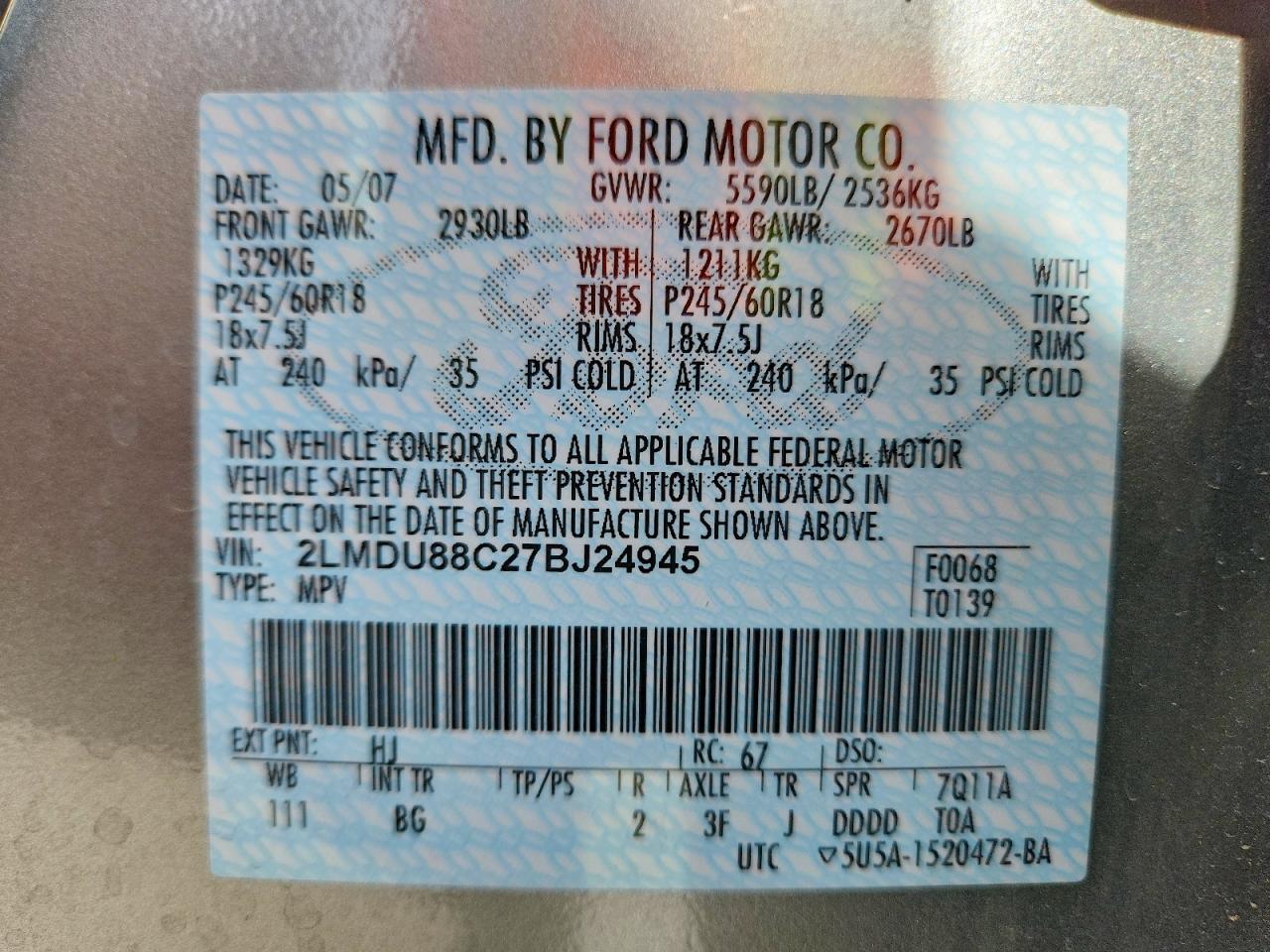 2007 LINCOLN MKX photo 25