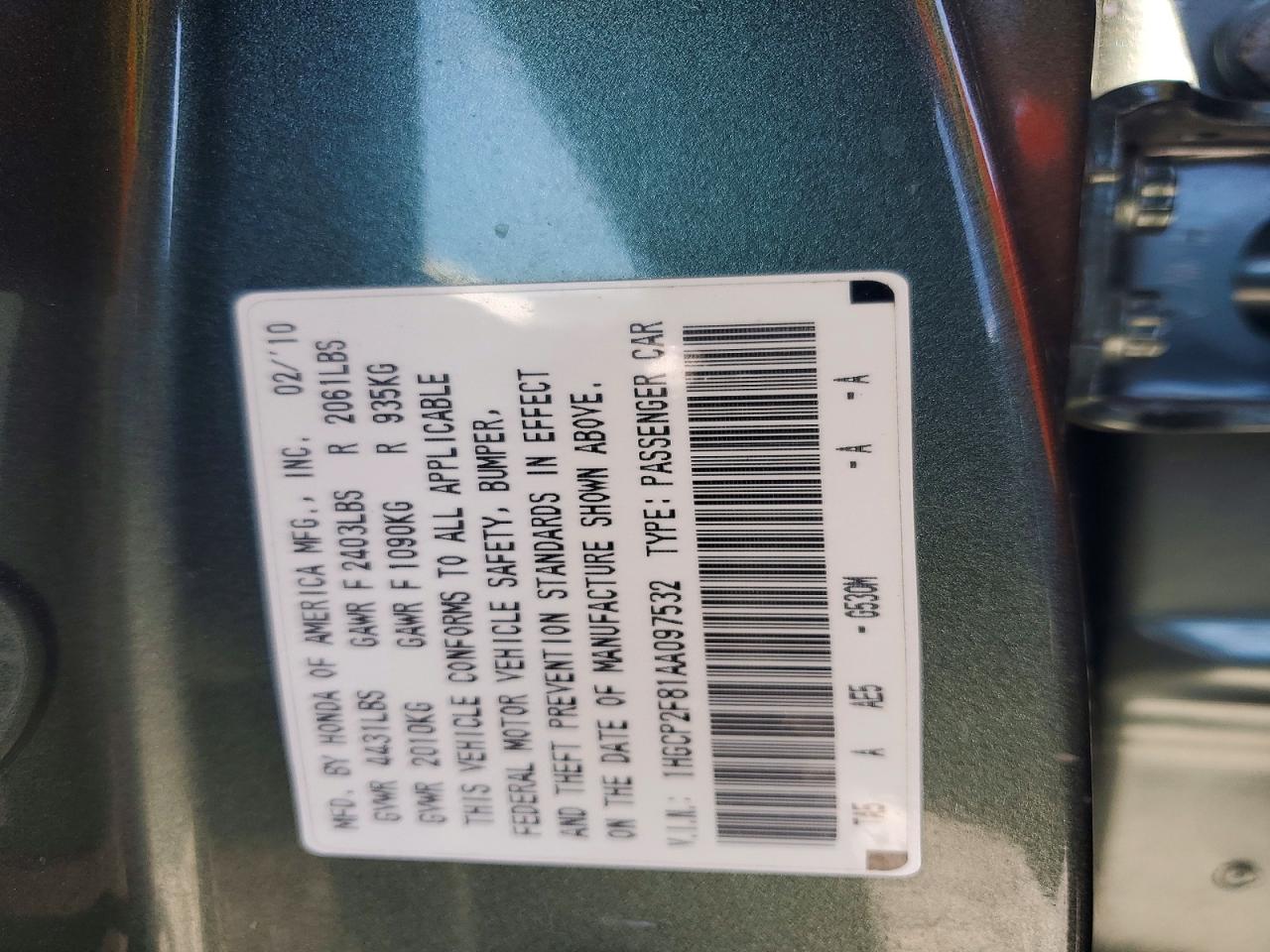 2010 HONDA ACCORD EXL photo 23