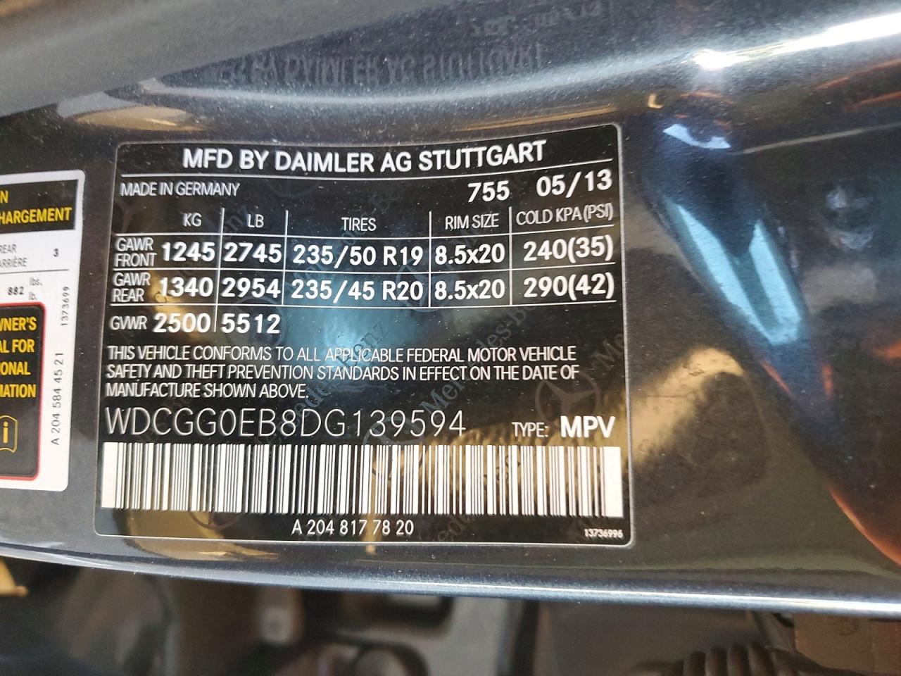 2013 MERCEDES-BENZ GLK 250 BLUETEC photo 13