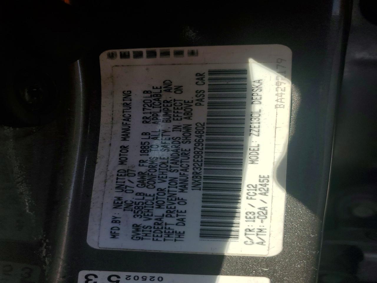 2008 TOYOTA COROLLA S photo 12