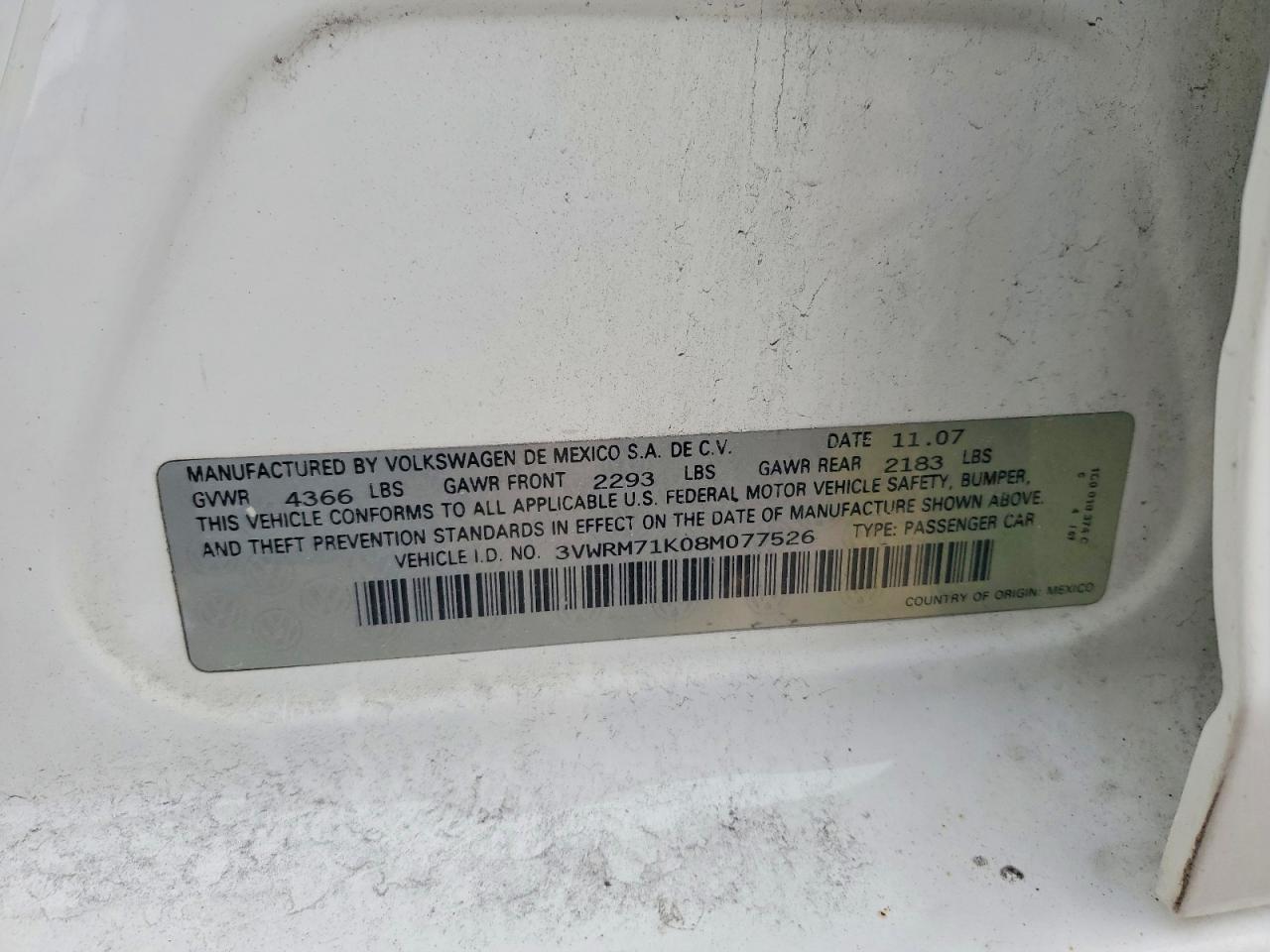 2008 VOLKSWAGEN JETTA SE photo 12