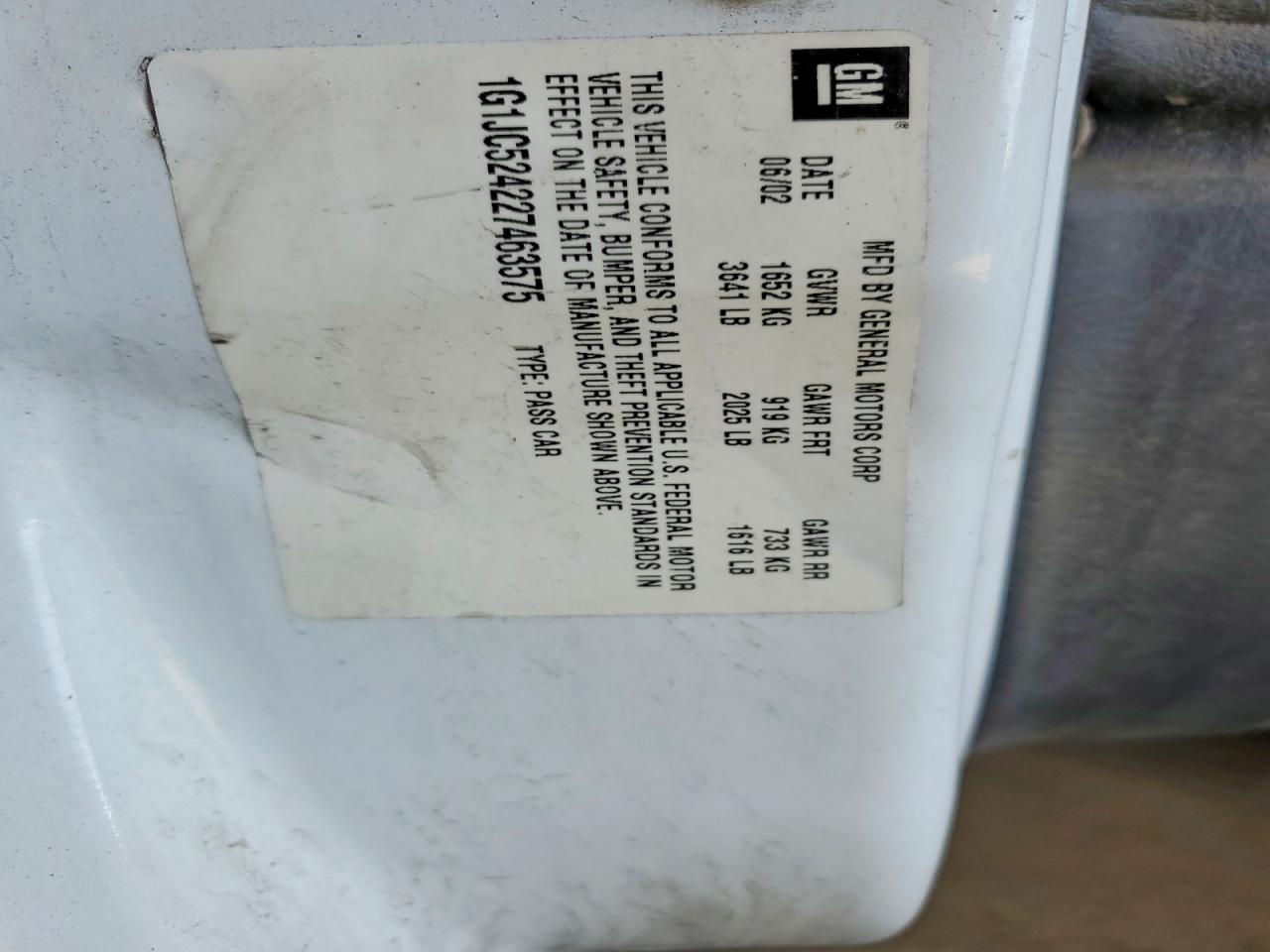 2002 CHEVROLET CAVALIER BASE photo 23