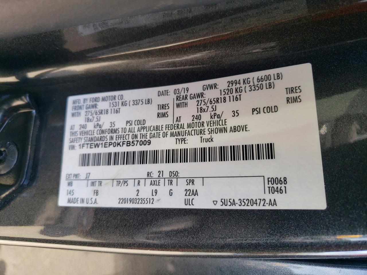 2019 FORD F150 SUPERCREW photo 34
