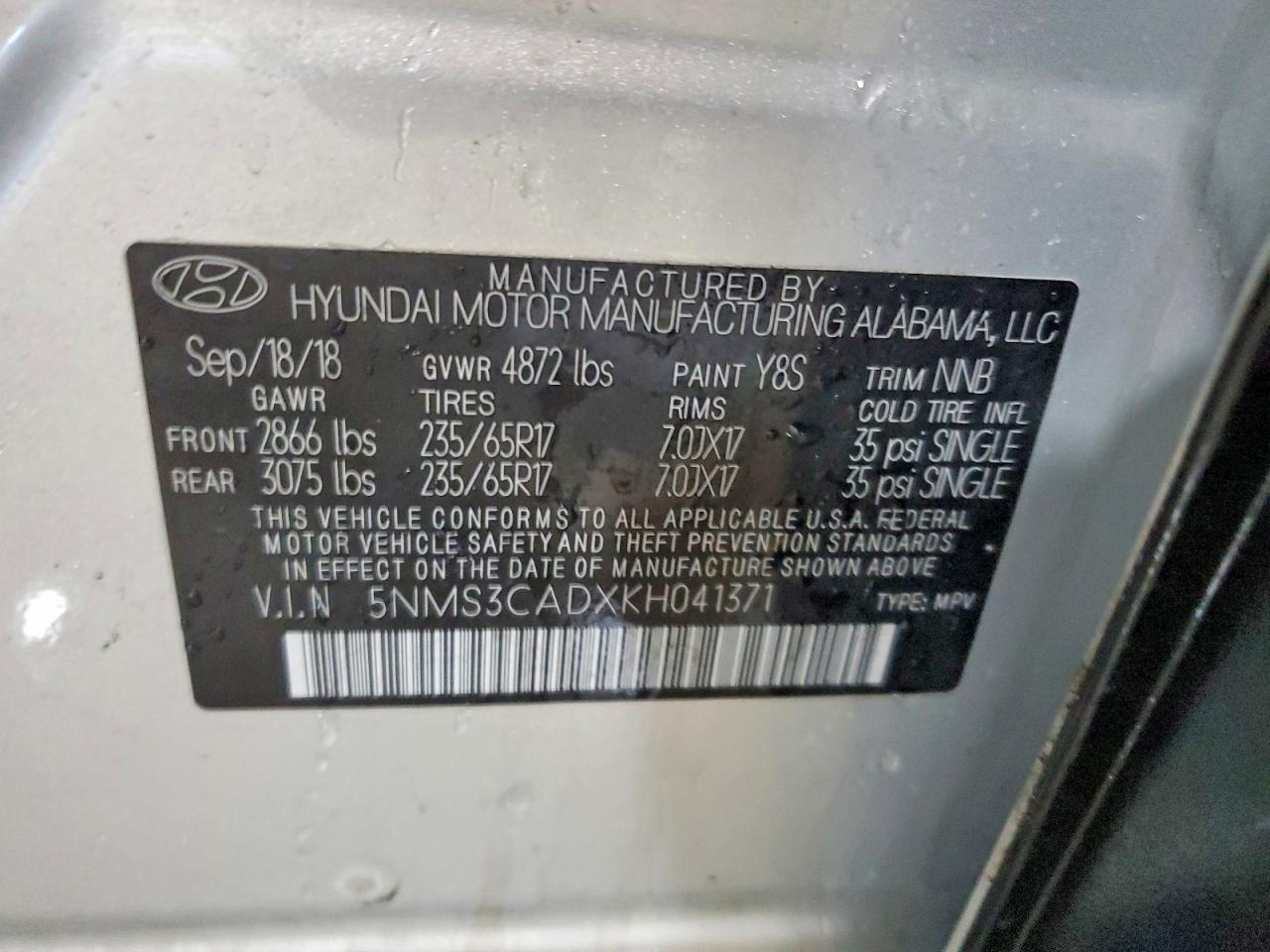 2019 HYUNDAI SANTA FE SEL 2.4L photo 27