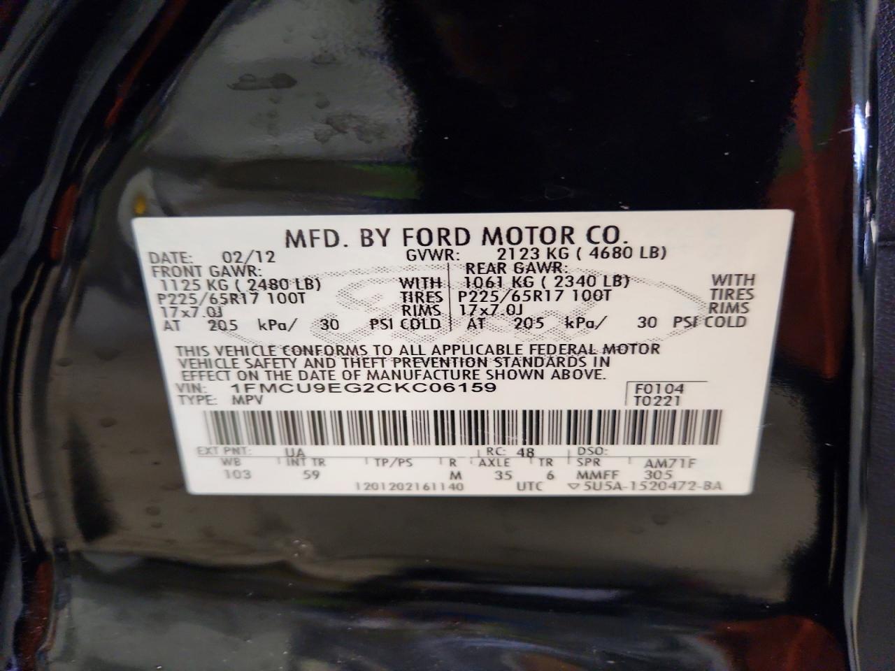 2012 FORD ESCAPE LIMITED photo 13