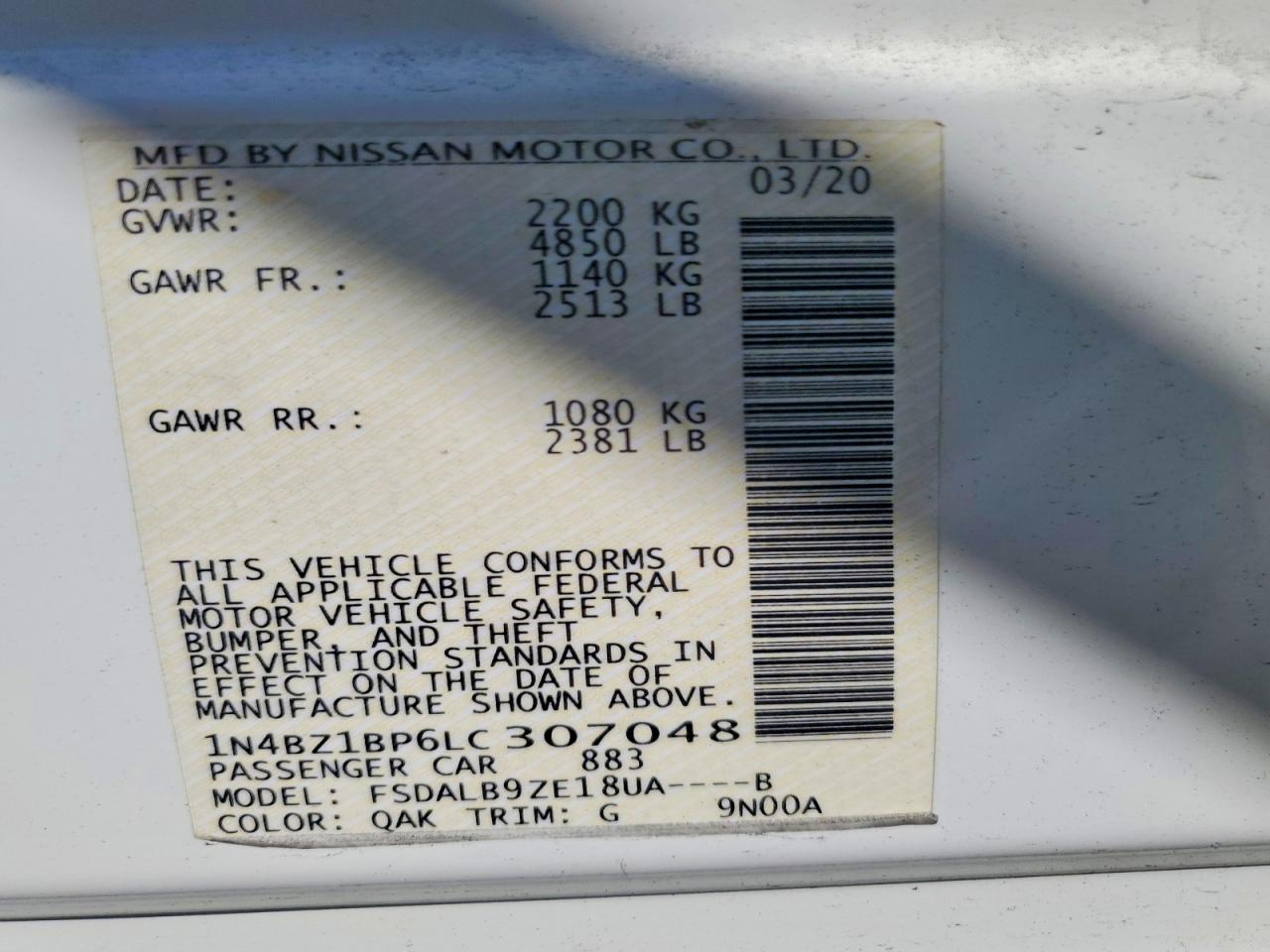 2020 NISSAN LEAF S PLUS photo 12