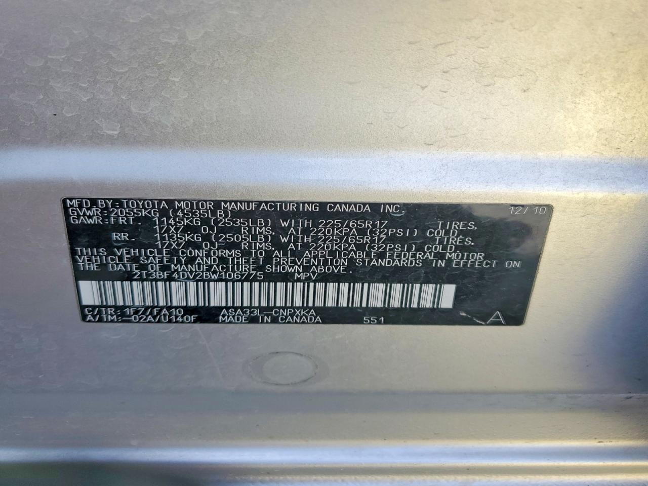 2011 TOYOTA RAV4 BASE photo 13