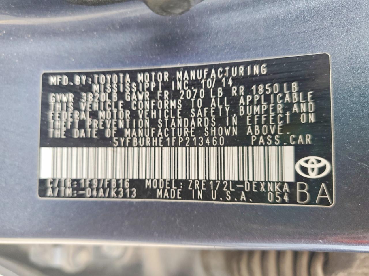 2015 TOYOTA COROLLA LE PLUS photo 23
