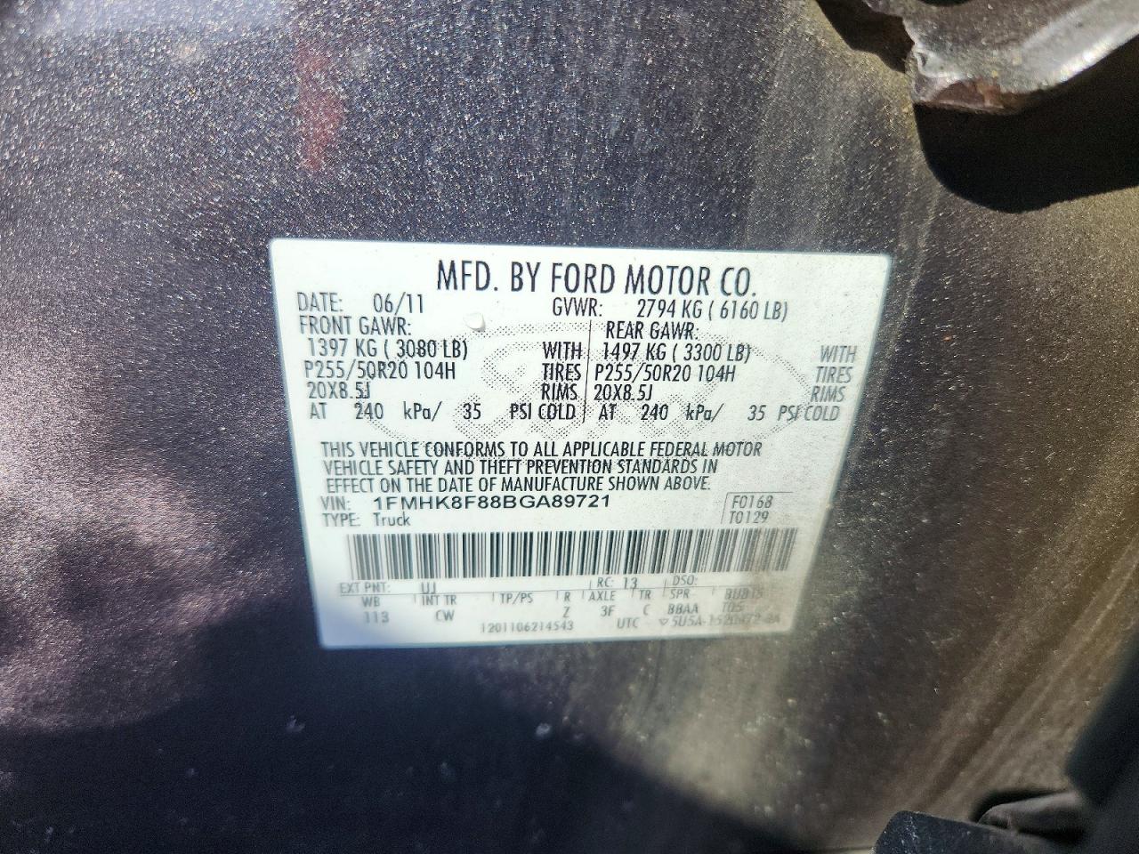 2011 FORD EXPLORER LIMITED photo 12