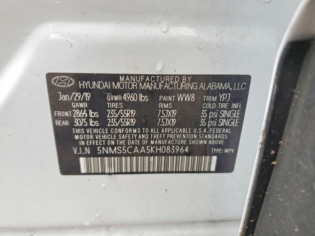 2019 HYUNDAI SANTA FE ULTIMATE 2.0T photo 14