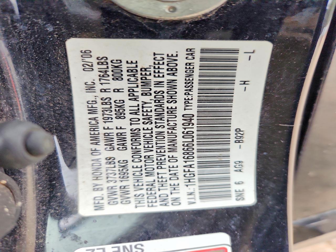 2006 HONDA CIVIC EX photo 25