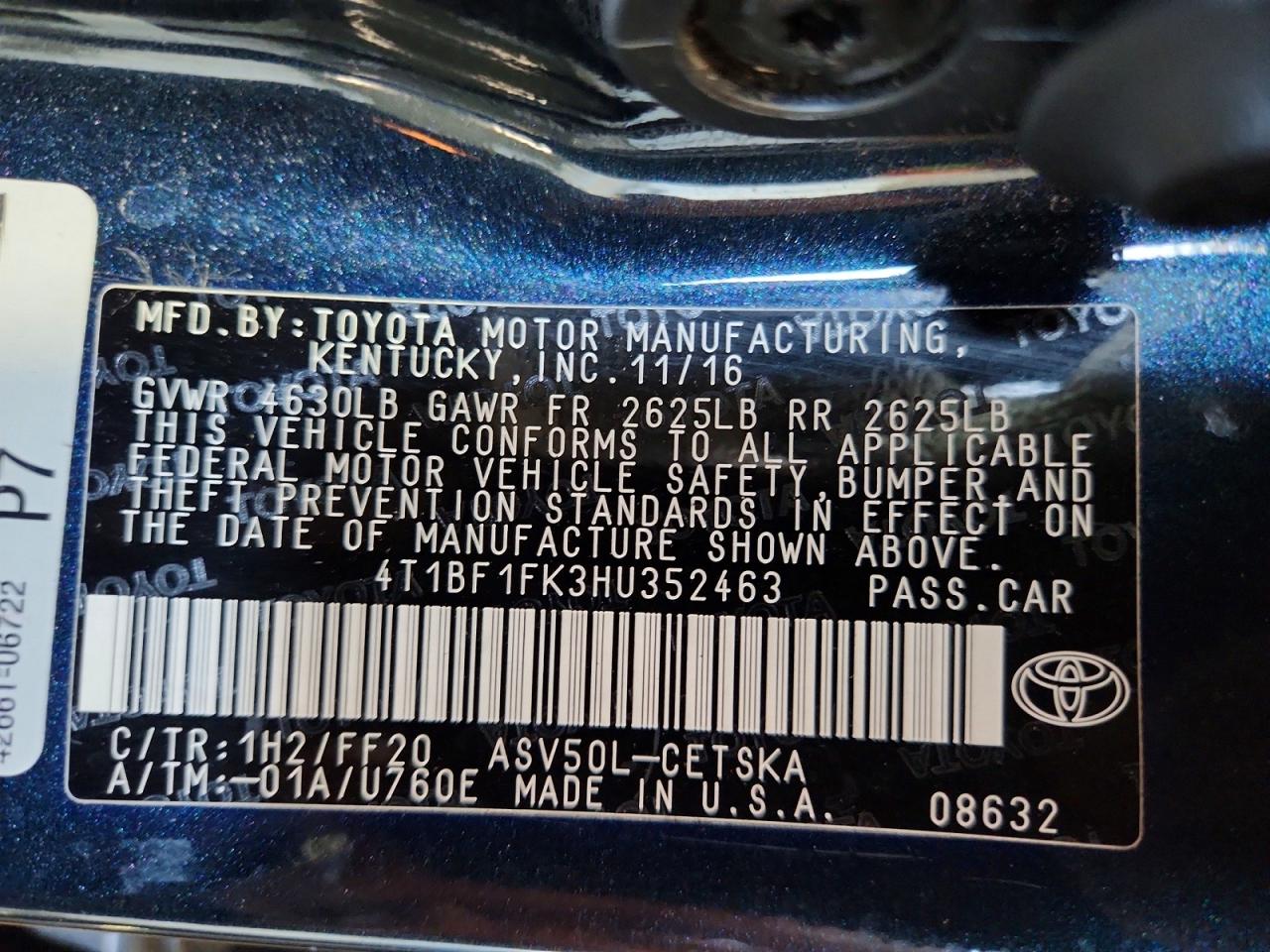 2017 TOYOTA CAMRY photo 23