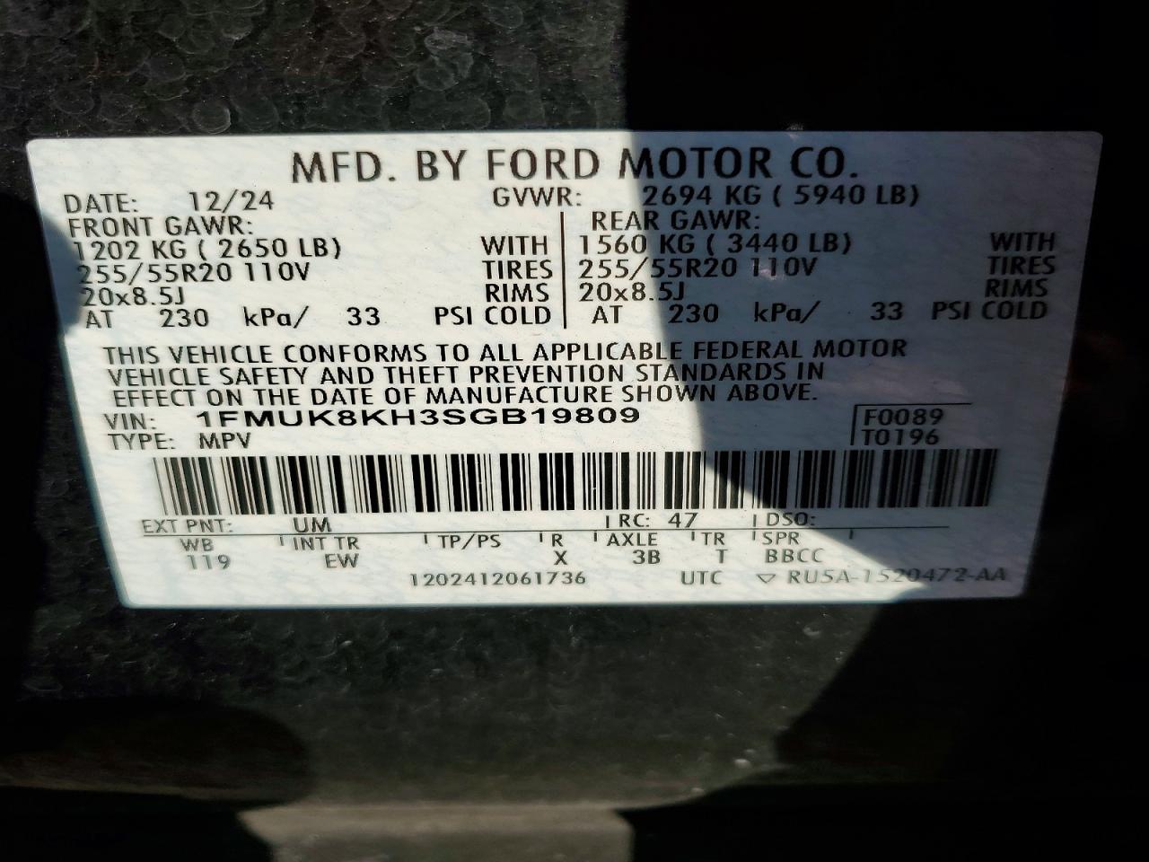 2025 FORD EXPLORER ST-LINE photo 12