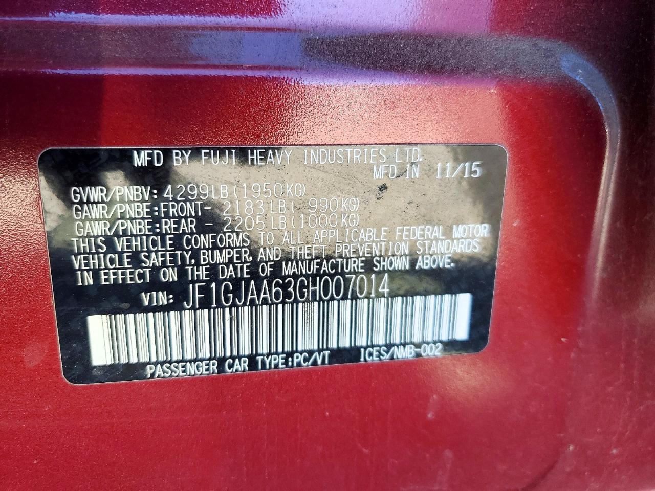 2016 SUBARU IMPREZA photo 34