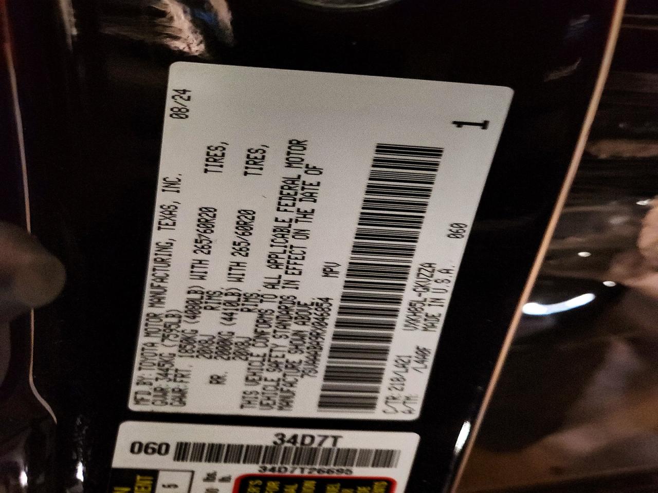 2024 TOYOTA SEQUOIA PLATINUM photo 13